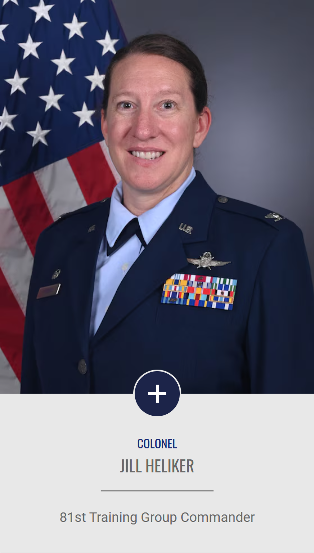 Official portrait of Col. Jill Heliker, 81st Training Group Commander