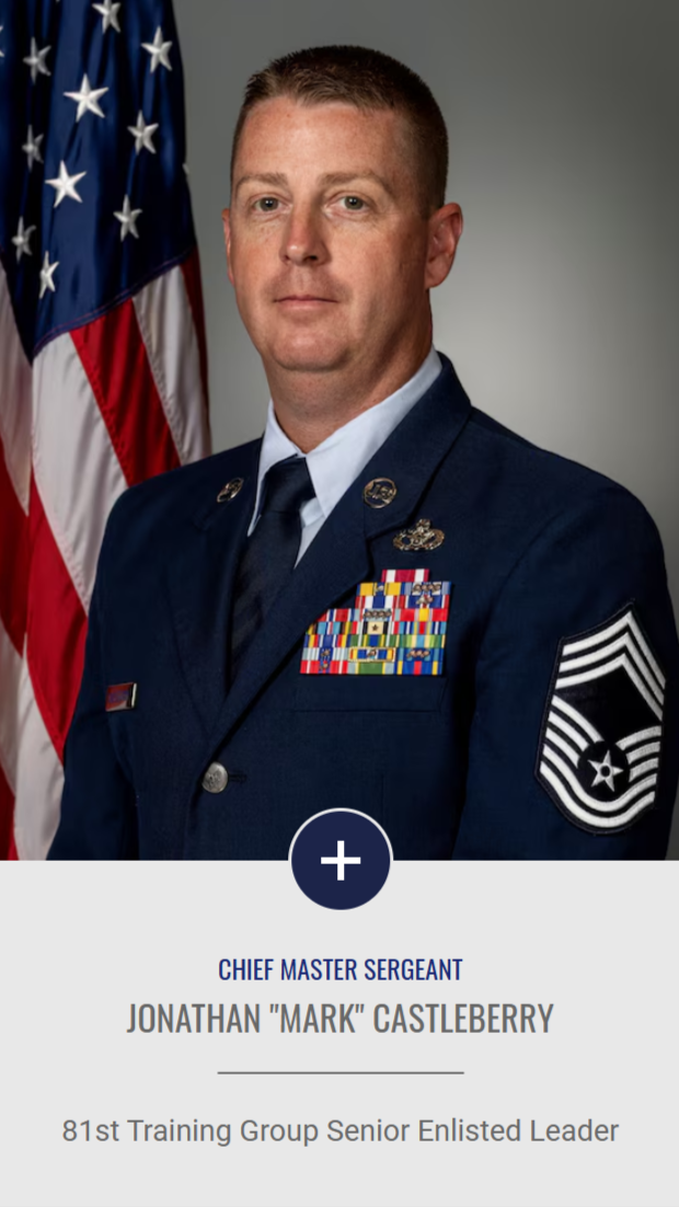 Official portrait of Joshua Ziriak, 81st Training Group senior enlisted leader